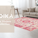 Ultra Soft Area Rug, Non Slip, Stain Resistant, Washable Area Rugs for Living Room, Bedroom, Chic Distressed Organic Pattern(White)