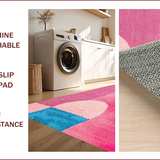 Ultra Soft Area Rug, Non Slip, Stain Resistant, Washable Area Rugs for Living Room, Bedroom, Abstract Boho Washable(Pink)