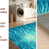 Ultra Soft Area Rug, Non Slip, Stain Resistant, Washable Area Rugs for Living Room, Bedroom, Serene Blue Aquatic Elegance(Blue)