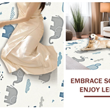 Ultra Soft Area Rug, Non Slip, Stain Resistant, Washable Area Rugs for Living Room, Bedroom, Contemporary Whimsical Animal Art(White)