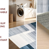 Ultra Soft Area Rug, Non Slip, Stain Resistant, Washable Area Rugs for Living Room, Bedroom, Sophisticated Light Gray Visual Texture(Blue)