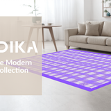 Ultra Soft Area Rug, Non Slip, Stain Resistant, Washable Area Rugs for Living Room, Bedroom, Contemporary Purple Tiled Motif(Purple)