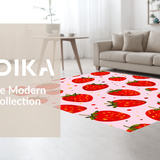 Ultra Soft Area Rug, Non Slip, Stain Resistant, Washable Area Rugs for Living Room, Bedroom, Vibrant Quirky Strawberry Aesthetic(Red)