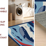 Ultra Soft Area Rug, Non Slip, Stain Resistant, Washable Area Rugs for Living Room, Bedroom, Vibrant Oceanic Animal Pattern(Blue)