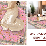 Ultra Soft Area Rug, Non Slip, Stain Resistant, Washable Area Rugs for Living Room, Bedroom, Elegant Floral Patterned Ensemble(Pink)