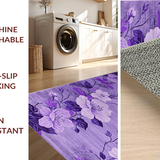 Ultra Soft Area Rug, Non Slip, Stain Resistant, Washable Area Rugs for Living Room, Bedroom, Soft Pastel Flower Aesthetic(Purple)