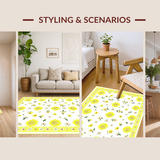 Ultra Soft Area Rug, Non Slip, Stain Resistant, Washable Area Rugs for Living Room, Bedroom, Sophisticated Grey Petal Aesthetic(Yellow)