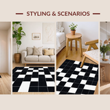 Cozy Gray and White Checker Design(Black)