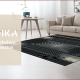Ultra Soft Area Rug, Non Slip, Stain Resistant, Washable Area Rugs for Living Room, Bedroom, Chic Striped Animal Motif(Black)