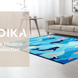 Ultra Soft Area Rug, Non Slip, Stain Resistant, Washable Area Rugs for Living Room, Bedroom, Lively Coastal Escape Imagery(Blue)