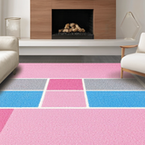 Ultra Soft Area Rug, Non Slip, Stain Resistant, Washable Area Rugs for Living Room, Bedroom, Whimsical Gray and Pink Design(Pink)