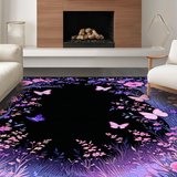Ultra Soft Area Rug, Non Slip, Stain Resistant, Washable Area Rugs for Living Room, Bedroom, Serene Garden-Inspired Atmosphere(Purple)