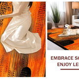 Ultra Soft Area Rug, Non Slip, Stain Resistant, Washable Area Rugs for Living Room, Bedroom, Artful Urban Safari Vibes(Orange)