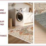 Ultra Soft Area Rug, Non Slip, Stain Resistant, Washable Area Rugs for Living Room, Bedroom, Vintage Non-Slip Living Room Rug(Beige)