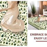 Delicate Green Leafy Print Style(Beige)
