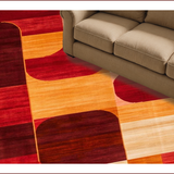 Ultra Soft Area Rug, Non Slip, Stain Resistant, Washable Area Rugs for Living Room, Bedroom, Vibrant Earthy Geometric Harmony(Red)