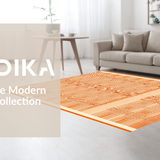 Ultra Soft Area Rug, Non Slip, Stain Resistant, Washable Area Rugs for Living Room, Bedroom, Striking Warm Tones Medallion Layout(Orange)