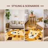 Colorful Lion Face Accent(Beige)