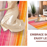 Ultra Soft Area Rug, Non Slip, Stain Resistant, Washable Area Rugs for Living Room, Bedroom, Enchanting Multicolored Sunshine Design(Orange)
