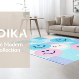 Ultra Soft Area Rug, Non Slip, Stain Resistant, Washable Area Rugs for Living Room, Bedroom, Whimsical Colorful Character Pattern(Blue)