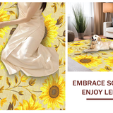 Ultra Soft Area Rug, Non Slip, Stain Resistant, Washable Area Rugs for Living Room, Bedroom, Rustic Yellow Floral Ensemble(Yellow)