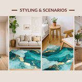 Elegant Gold Veined Aesthetic(Blue)