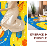 Ultra Soft Area Rug, Non Slip, Stain Resistant, Washable Area Rugs for Living Room, Bedroom, Space-Themed Lively Visual Arrangement(Yellow)