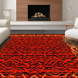 Ultra Soft Area Rug, Non Slip, Stain Resistant, Washable Area Rugs for Living Room, Bedroom, Bold Fiery Swirl Pattern(Red)