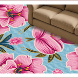 Ultra Soft Area Rug, Non Slip, Stain Resistant, Washable Area Rugs for Living Room, Bedroom, Vintage Honeycomb Faux Wool(Blue)