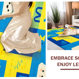 Ultra Soft Area Rug, Non Slip, Stain Resistant, Washable Area Rugs for Living Room, Bedroom, Lively Animal Alphabet Composition(Yellow)