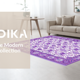 Ultra Soft Area Rug, Non Slip, Stain Resistant, Washable Area Rugs for Living Room, Bedroom, Lavender Vintage Floral Elegance(Purple)