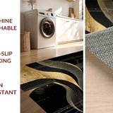 Ultra Soft Area Rug, Non Slip, Stain Resistant, Washable Area Rugs for Living Room, Bedroom, Chic Abstract Gold and Gray Convergence(Gold)