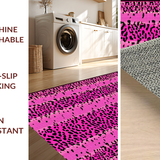 Ultra Soft Area Rug, Non Slip, Stain Resistant, Washable Area Rugs for Living Room, Bedroom, Eclectic Wildlife Themed Decor(Pink)