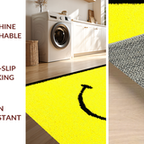 Ultra Soft Area Rug, Non Slip, Stain Resistant, Washable Area Rugs for Living Room, Bedroom, Vivid Retro Smiley Aesthetic(Yellow)