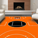 Ultra Soft Area Rug, Non Slip, Stain Resistant, Washable Area Rugs for Living Room, Bedroom, Eye-Catching Sporty Chic Style(Orange)