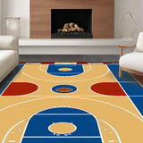 Ultra Soft Area Rug, Non Slip, Stain Resistant, Washable Area Rugs for Living Room, Bedroom, Playful Basketball-Inspired Graphics(Brown)