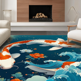 Transitional Contemporary Fish Art(Blue)