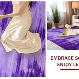 Ultra Soft Area Rug, Non Slip, Stain Resistant, Washable Area Rugs for Living Room, Bedroom, Funky Playful Gradient Design(Purple)