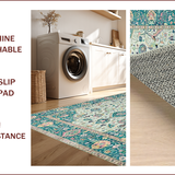 Ultra Soft Area Rug, Non Slip, Stain Resistant, Washable Area Rugs for Living Room, Bedroom, Eclectic Pastel Floral Arrangement(Blue)