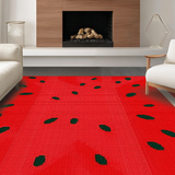 Ultra Soft Area Rug, Non Slip, Stain Resistant, Washable Area Rugs for Living Room, Bedroom, Playful Fruit Pattern Delight(Red)