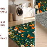 Ultra Soft Area Rug, Non Slip, Stain Resistant, Washable Area Rugs for Living Room, Bedroom, Vibrant Floral Boho Symphony(Green)