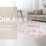 Ultra Soft Area Rug, Non Slip, Stain Resistant, Washable Area Rugs for Living Room, Bedroom, Chic Transitional Color Burst(White)