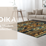 Ultra Soft Area Rug, Non Slip, Stain Resistant, Washable Area Rugs for Living Room, Bedroom, Artisan Crafted Rustic Patterned Weave(Brown)
