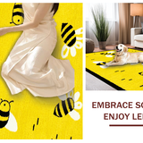 Ultra Soft Area Rug, Non Slip, Stain Resistant, Washable Area Rugs for Living Room, Bedroom, Joyful Garden-Inspired Round Mat(Yellow)