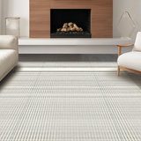Ultra Soft Area Rug, Non Slip, Stain Resistant, Washable Area Rugs for Living Room, Bedroom, Trendy Earthy Tone Striped Fabric(Gray)