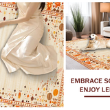Ultra Soft Area Rug, Non Slip, Stain Resistant, Washable Area Rugs for Living Room, Bedroom, Serene Monochrome Curved Patterns(Beige)