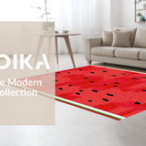 Ultra Soft Area Rug, Non Slip, Stain Resistant, Washable Area Rugs for Living Room, Bedroom, Bright Red Fun Artful Touch(Red)