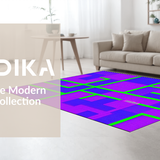 Ultra Soft Area Rug, Non Slip, Stain Resistant, Washable Area Rugs for Living Room, Bedroom, Playful Educational Patchwork Motif(Purple)