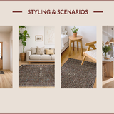 Ultra Soft Area Rug, Non Slip, Stain Resistant, Washable Area Rugs for Living Room, Bedroom, Chic Modern Rustic Print(Gray)