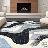 Ultra Soft Area Rug, Non Slip, Stain Resistant, Washable Area Rugs for Living Room, Bedroom, Zebra Crossing: Chic Striped Rug, Classic Color Palette, Flatweave(Gray)